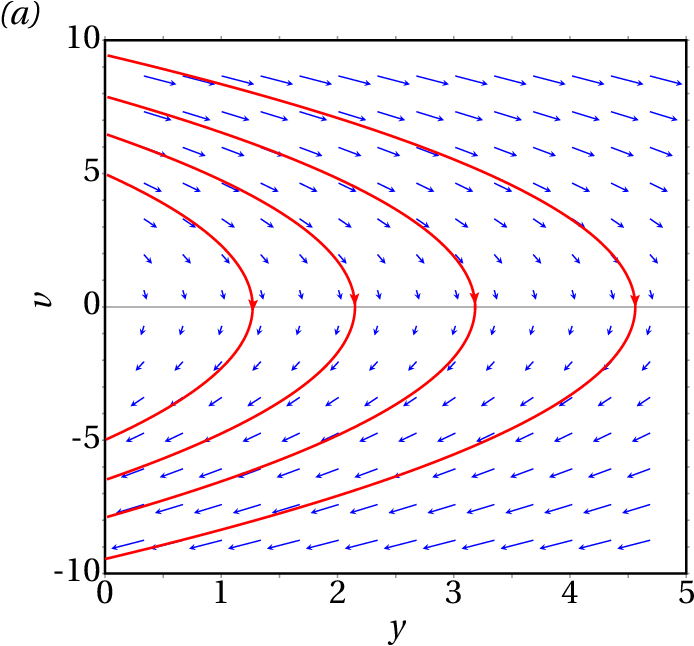 Phase portrait of a projectile