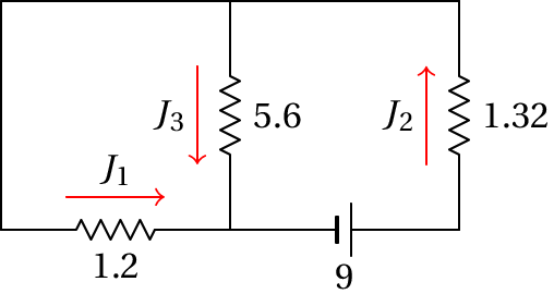 Circuito com a primeira fonte em curto-circuito