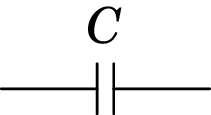 Símbolo usado para representar um condensador.