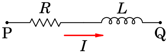 Diagrama de circuito de uma bobina ou solenoide.